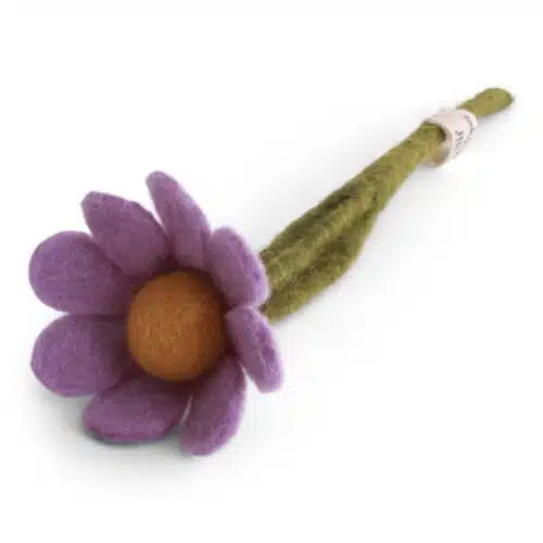 Vilt Anemoon met blaadje klein - Light Purple
