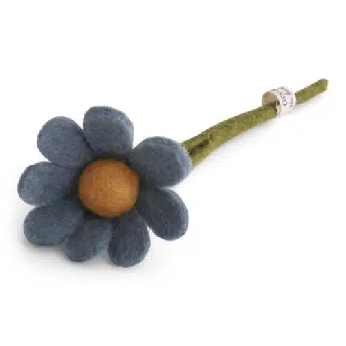 Vilt Anemoon met blaadje klein - Sea Blue